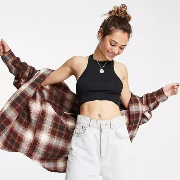 Free People Tops - FREE PEOPLE Catch Up Brami crop top in black ribbbed Size Small